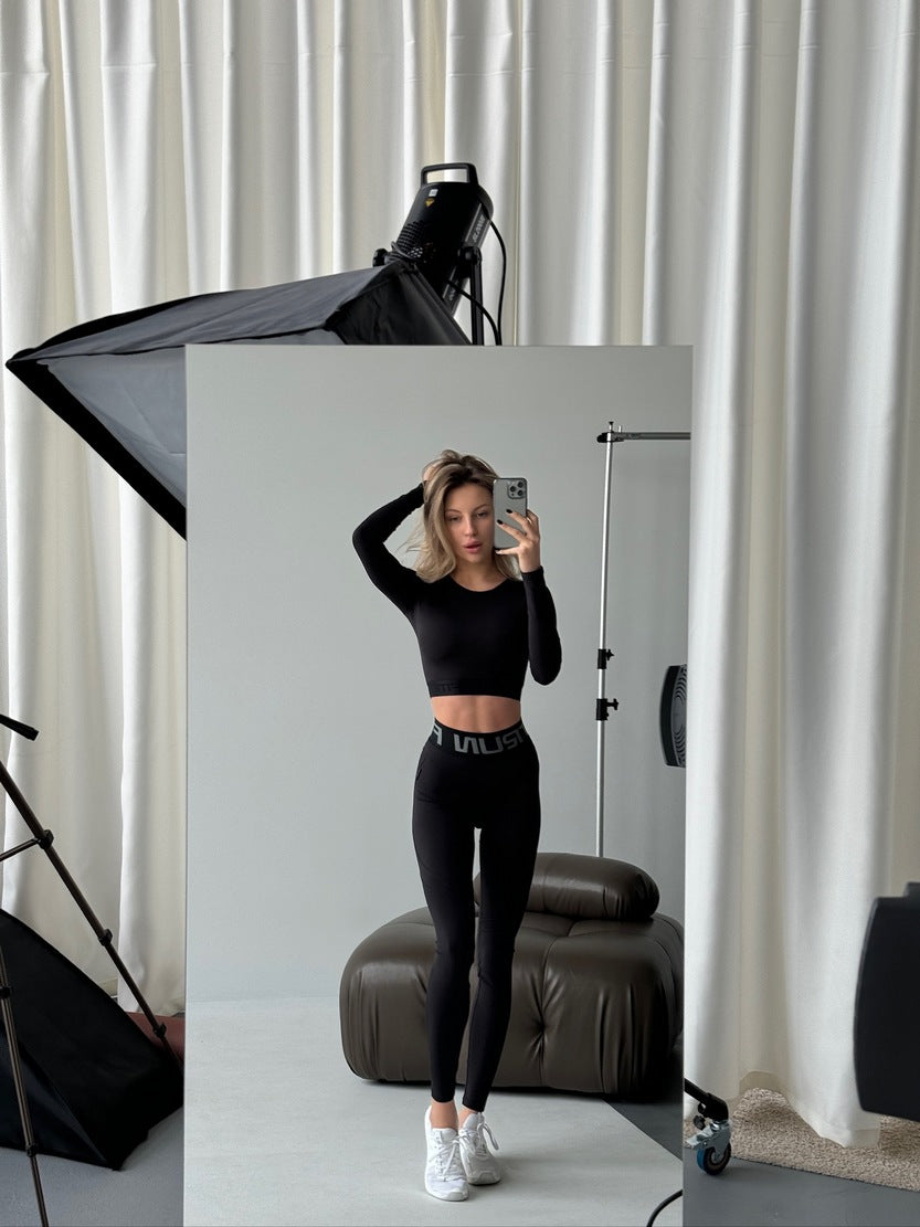 FITRUN Long Sleeve Midi "Total Black Soft"