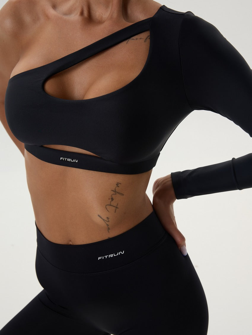 Long Sleeve FITRUN Racy "Total Black"