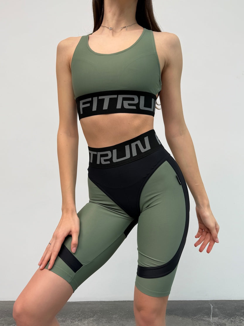 Cycling Short FITRUN Cycling Super Nuts Push-Up "Olive"