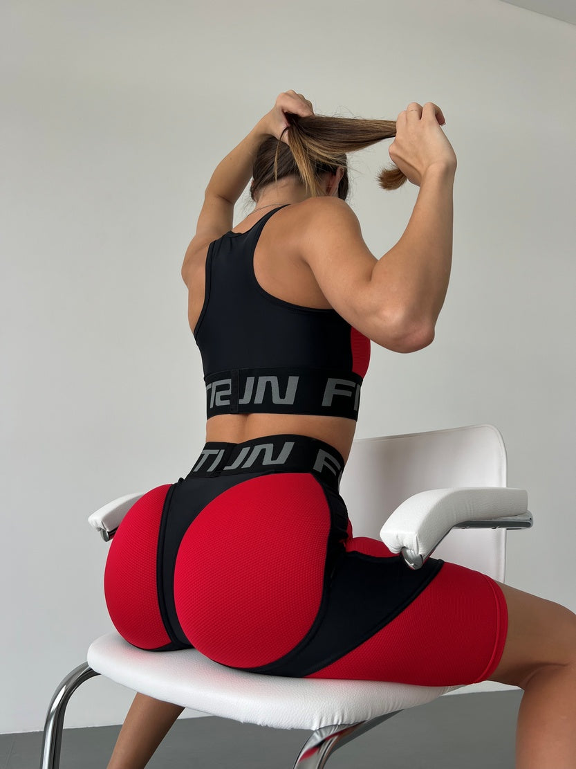 Cycling Short FITRUN Cycling Super Nuts Push-Up "Red Relief"