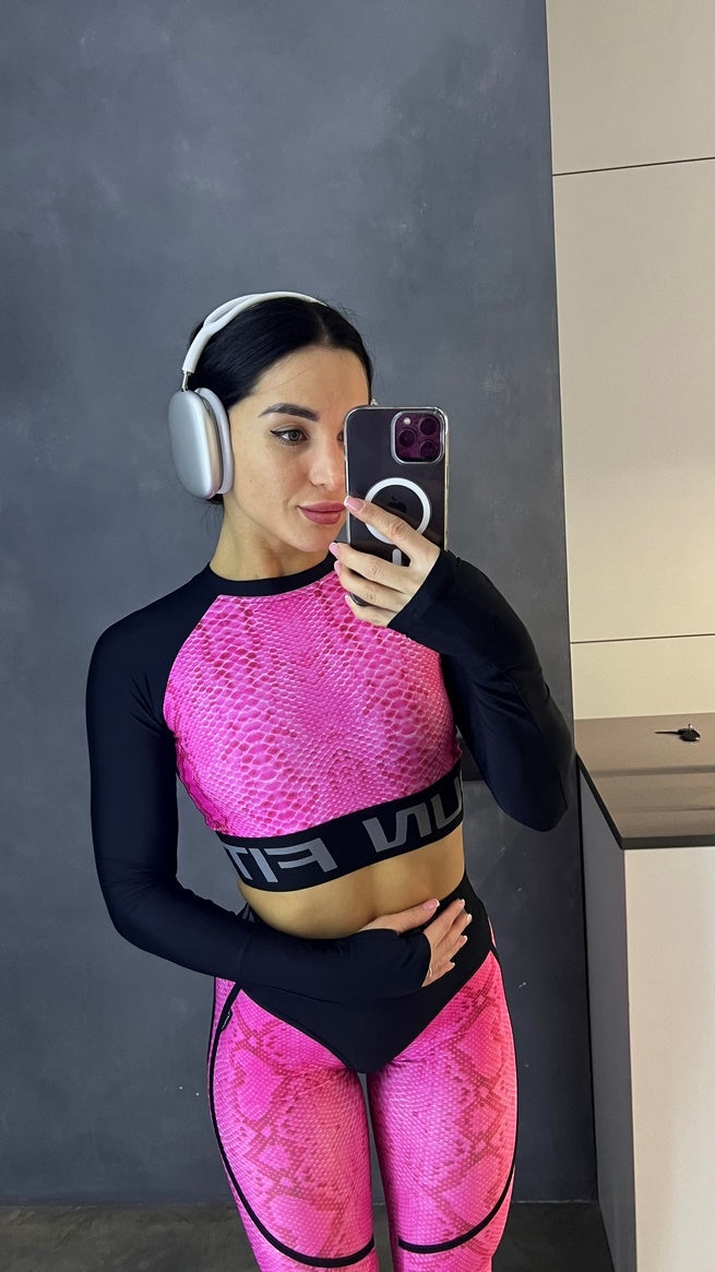 Легінси FITRUN Leggings Super Nuts "Pink Python"