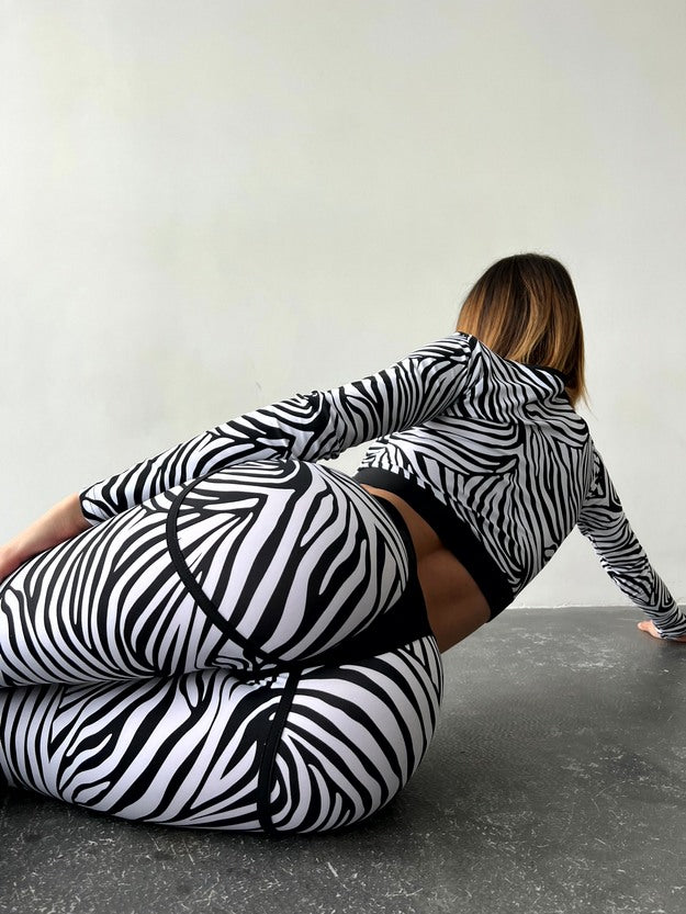 FITRUN Long Sleeve Midi "Zebra"