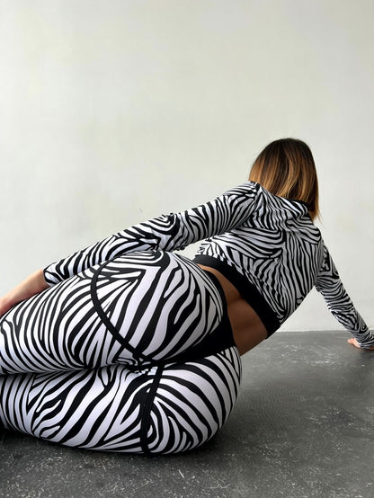 FITRUN Long Sleeve Midi "Zebra"