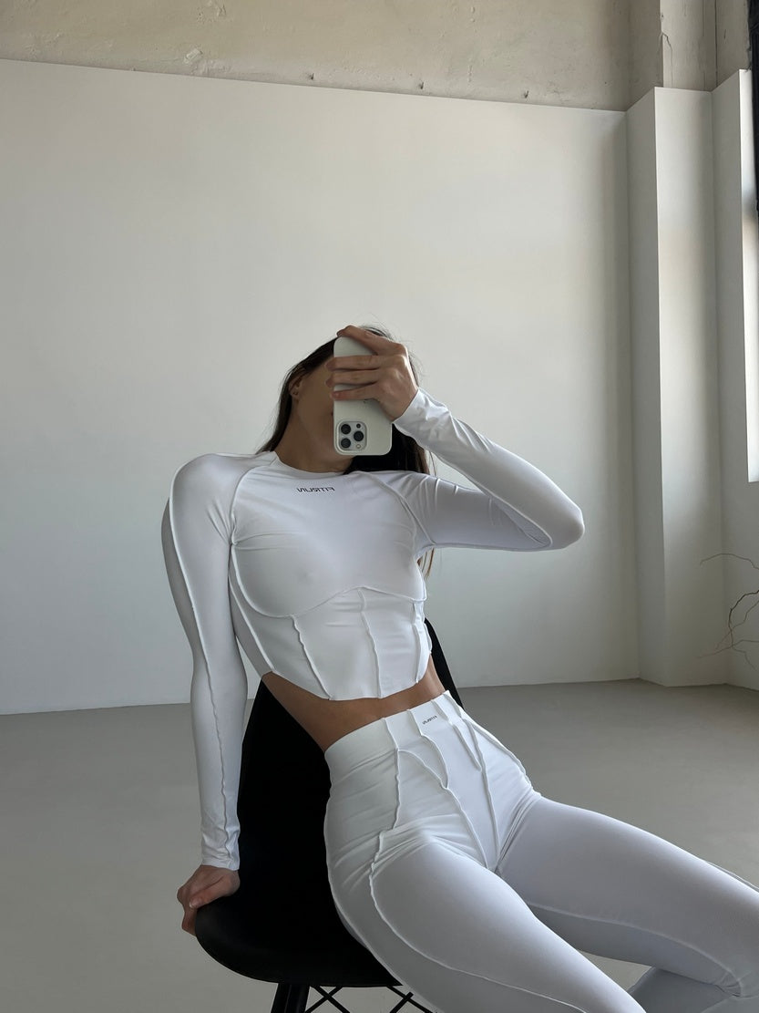 FITRUN Long Sleeve-Corset Versa "White VE"