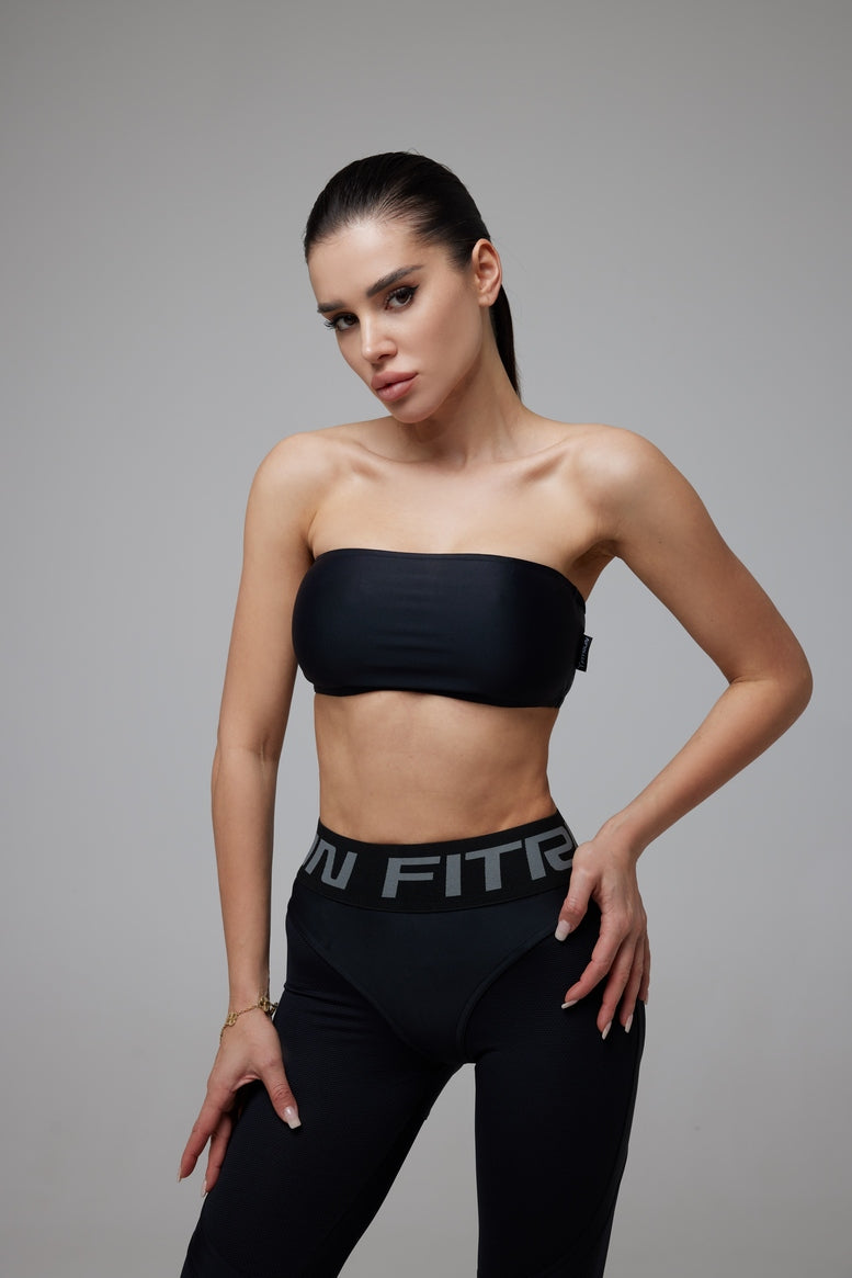 Sports Top FITRUN Bandeau Top "Total Black"