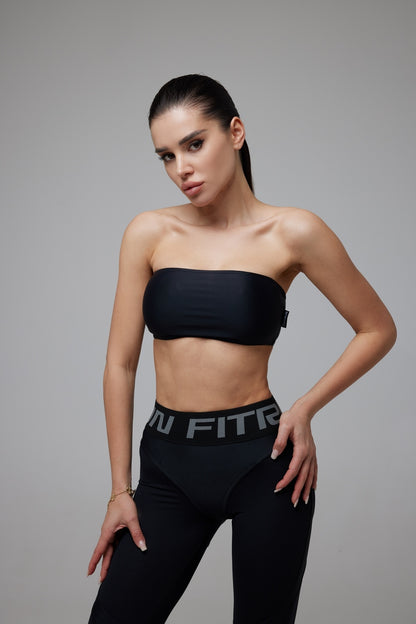 Sports Top FITRUN Bandeau Top "Total Black"