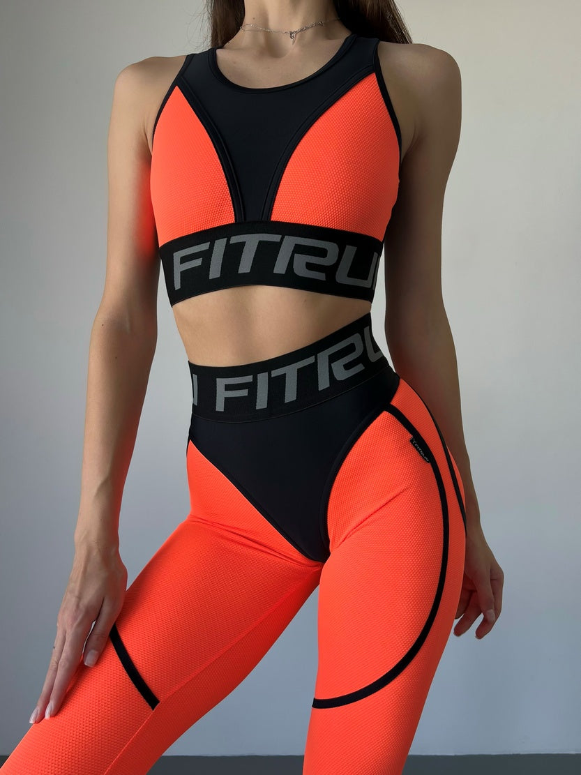 Leggings FITRUN Leggings Super Nuts "Orange Relief"