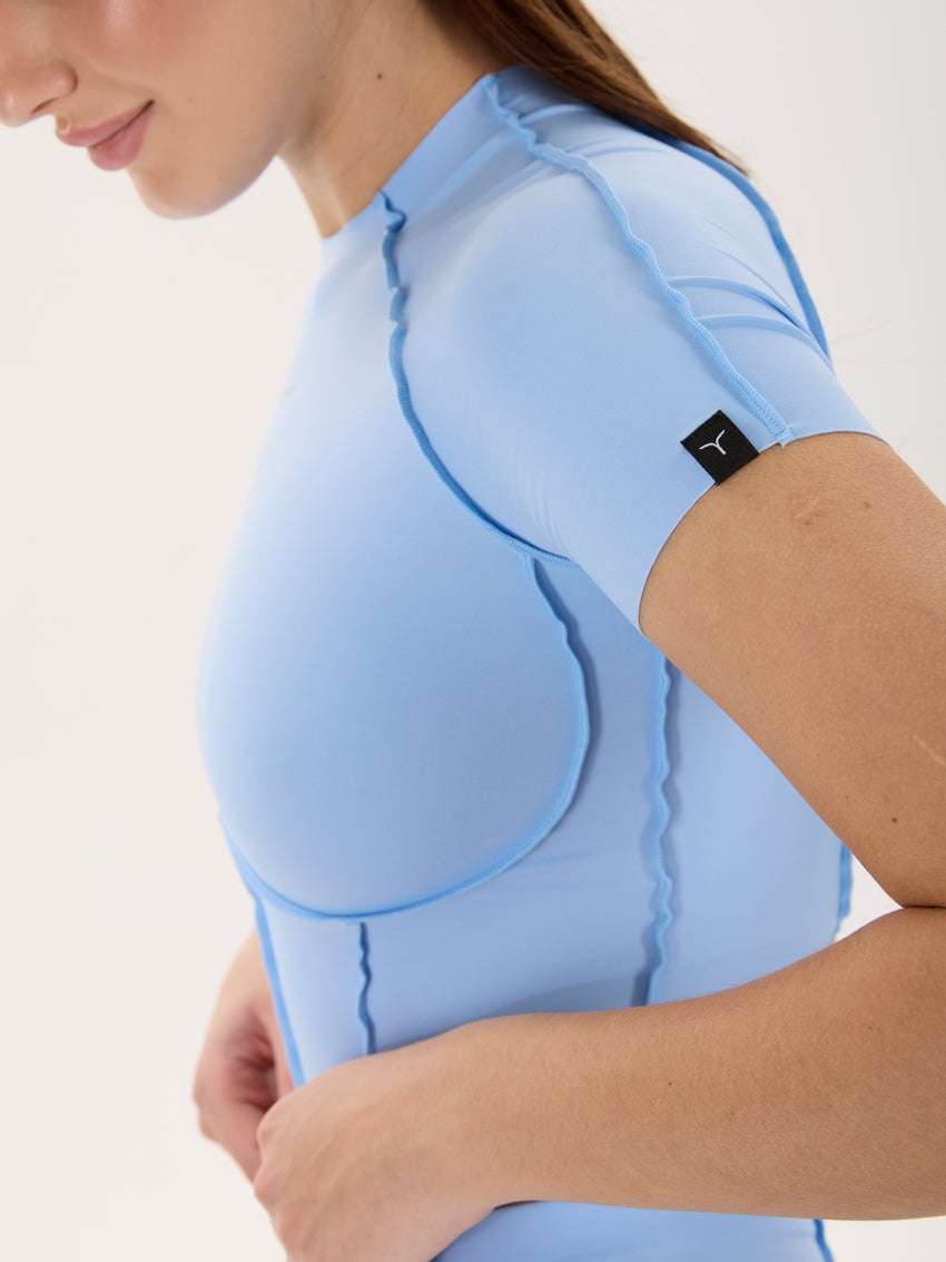 Tricou scurtat Rashguard FITRUN Rashguard-Corset Versa "Sky VE"