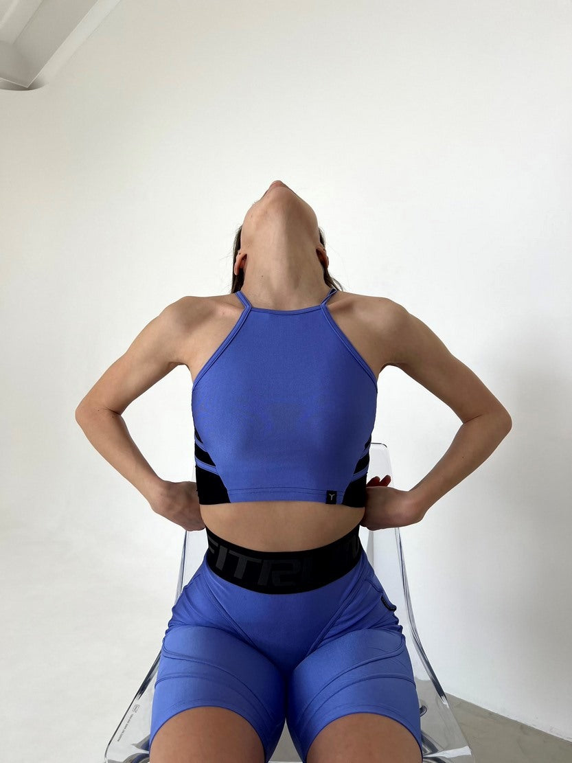 Спортивний Топ FITRUN Crop Top "Shine Cornflower"