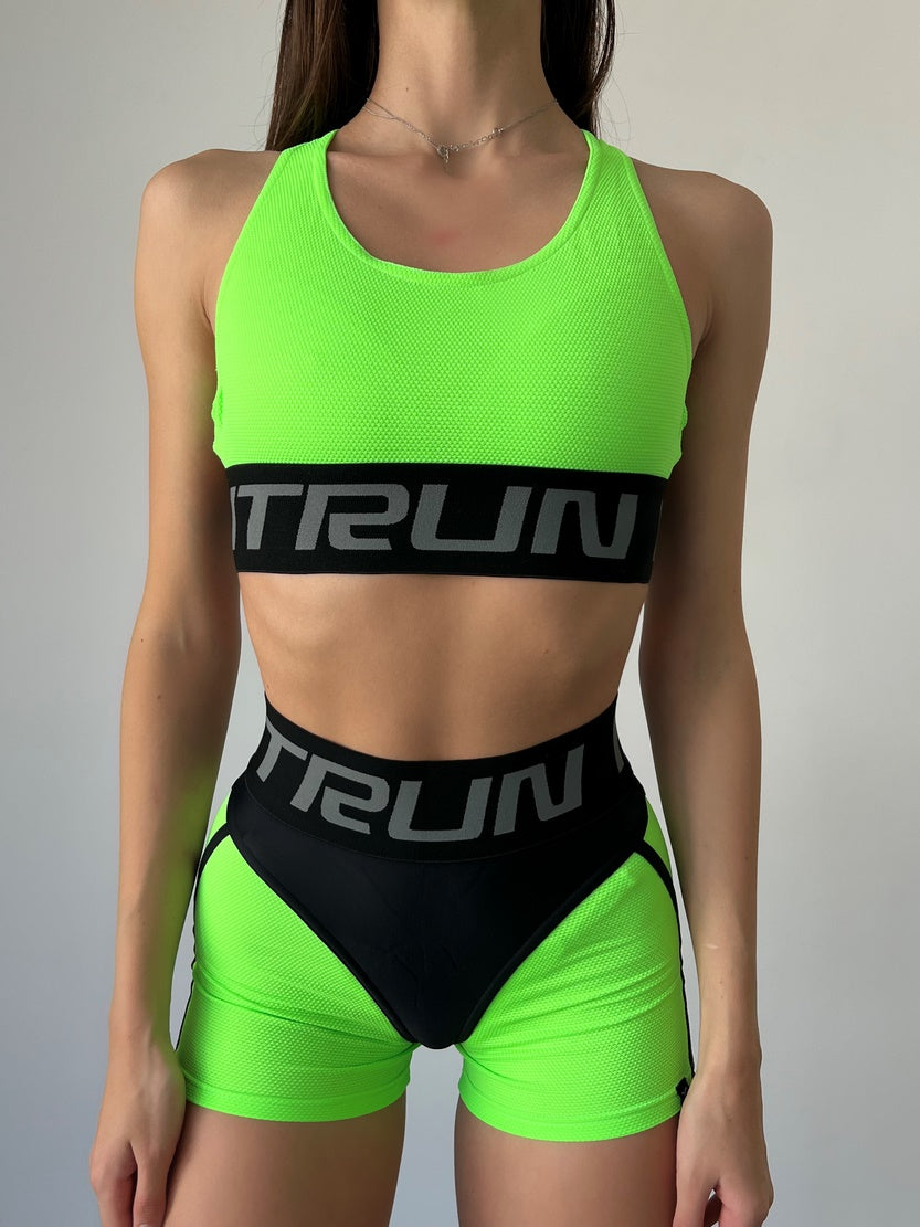 Shorts FITRUN Shorts Super Nuts "Neon Green Relief"