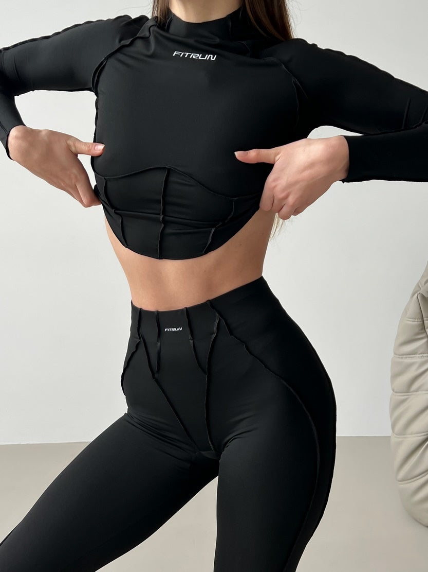 Укорочений рашгард FITRUN Rashguard-Corset Versa "Black VE"