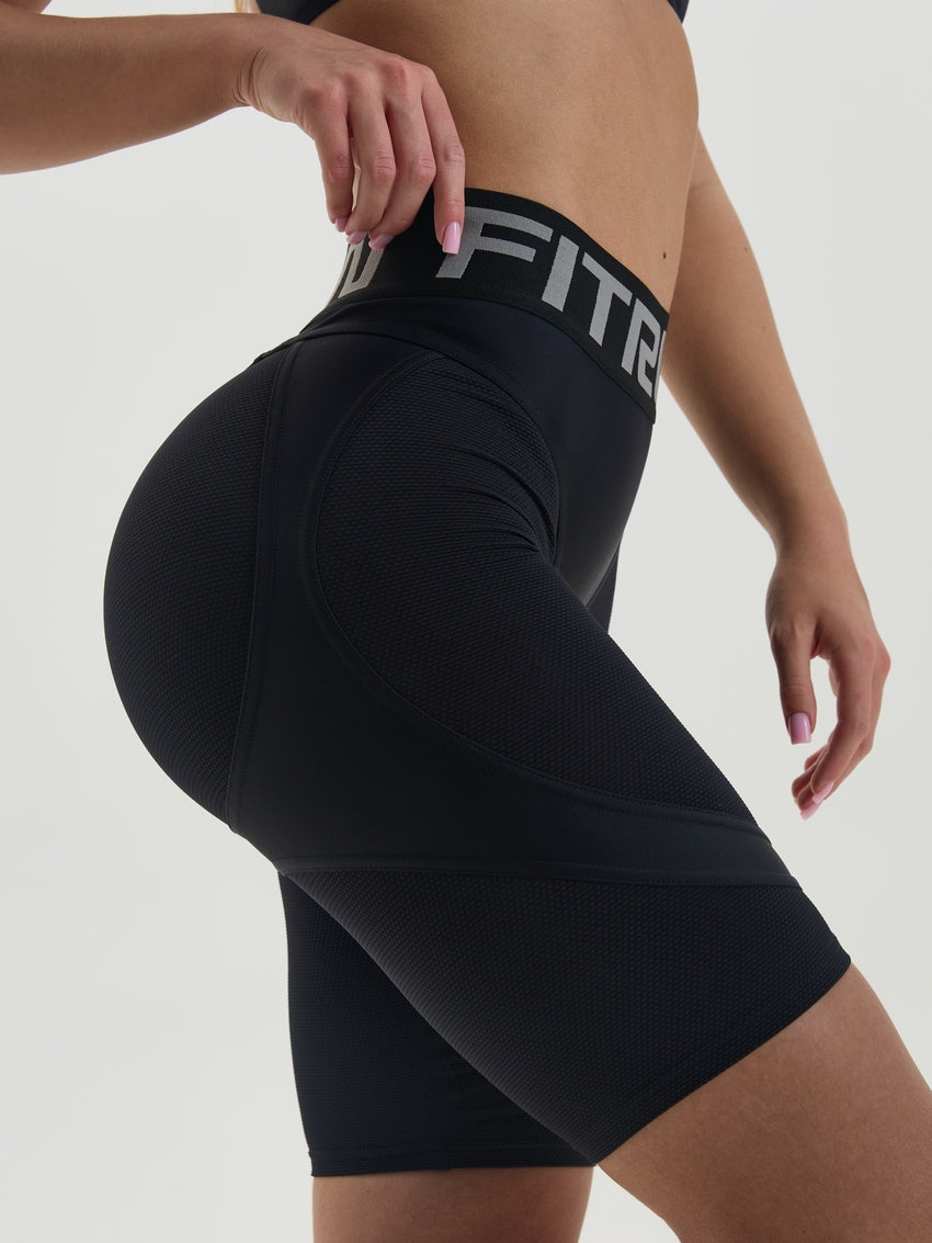 Cycling Short FITRUN Cycling Super Nuts Push-Up "Total Black Relief"