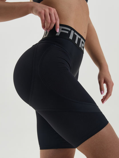 Cycling Short FITRUN Cycling Super Nuts Push-Up "Total Black Relief"