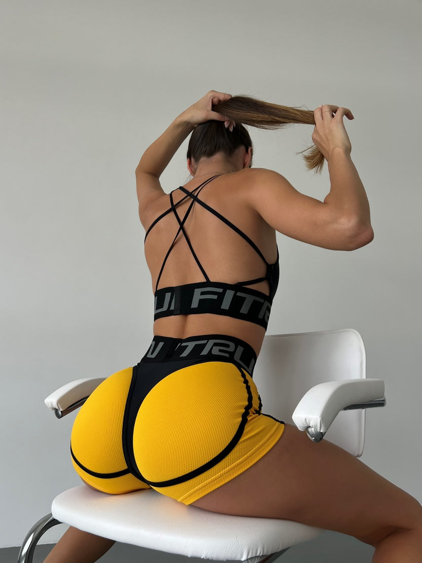 Шорти FITRUN Shorts Super Nuts "Yellow Relief"