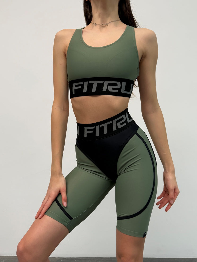 Cycling Short FITRUN Cycling Super Nuts "Olive"