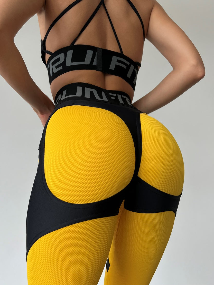 Легінси FITRUN Leggings Super Nuts Push-Up "Yellow Relief"