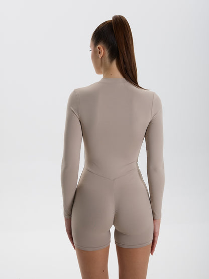 Jumpsuit FITRUN SKIN ZIP Short "Latte NE"