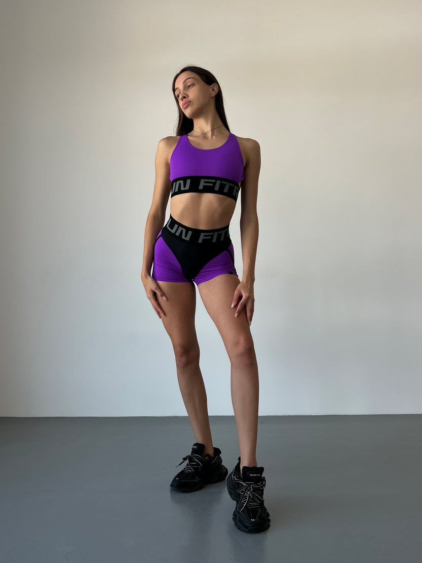 Шорти FITRUN Shorts Super Nuts "Purple Relief"