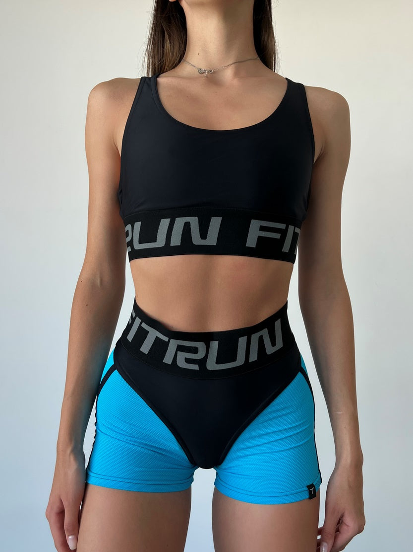 Шорти FITRUN Shorts Super Nuts "Sky Blue Relief"