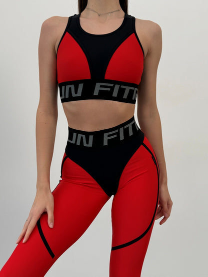 Leggings FITRUN Leggings Super Nuts "Red"
