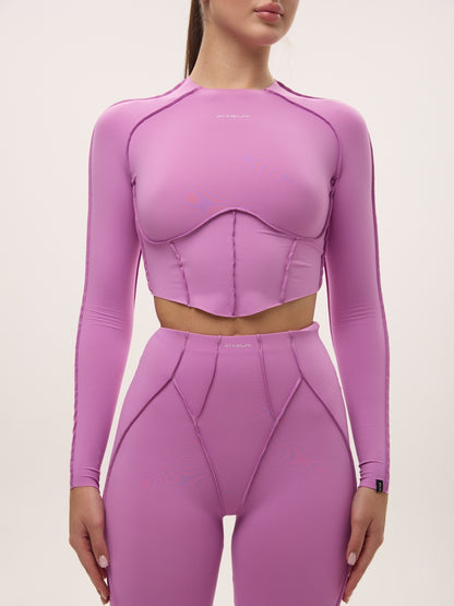 Rashguard scurtat FITRUN Rashguard-Corset Versa "Fuchsia VE"