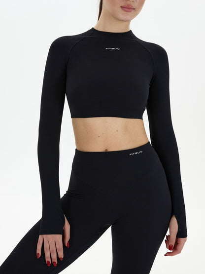 FITRUN Long Sleeve CORE "Black Relief"