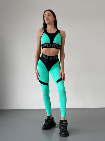 Leggings FITRUN Leggings Super Nuts Push-Up "Mint Relief"