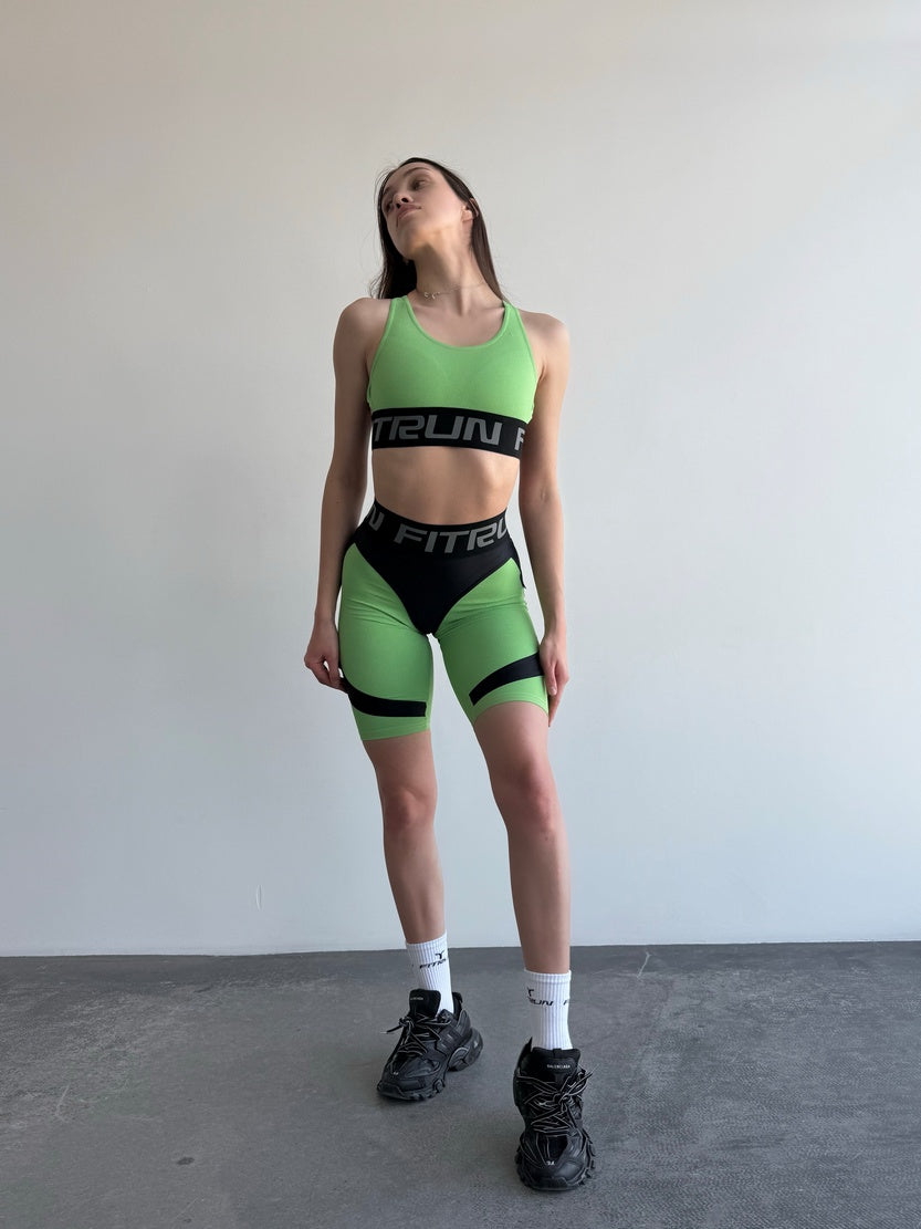 Cycling Short FITRUN Cycling Super Nuts Push-Up "Avocado Relief"