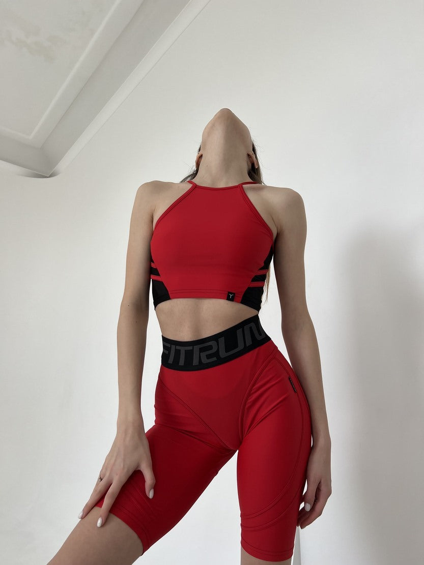 Спортивний Топ FITRUN Crop Top "Red"