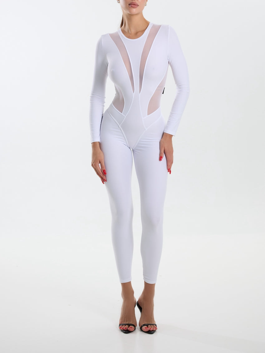 Jumpsuit FITRUN SPIDER LINE "Total White"