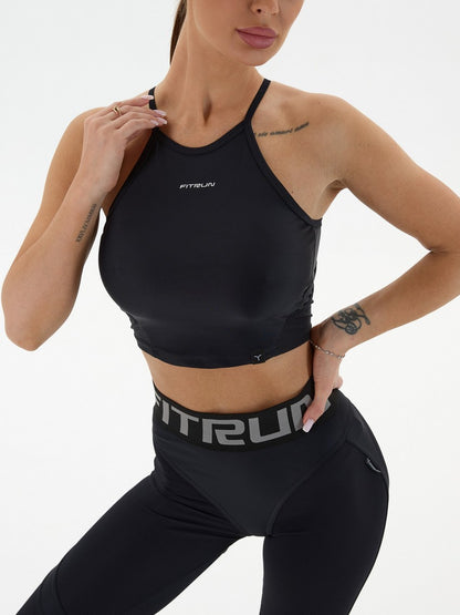 Sports Top FITRUN Crop Top "Black"