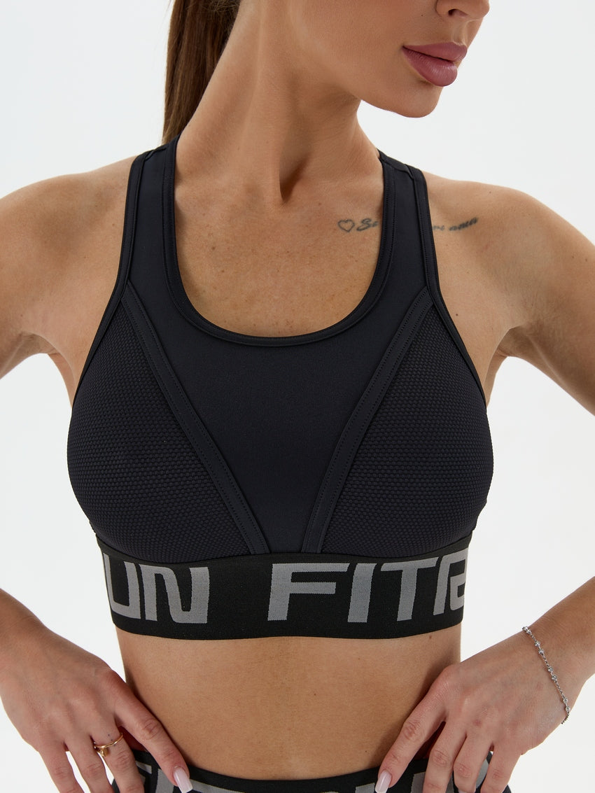 Sports Top FITRUN Top "Total Black Relief"