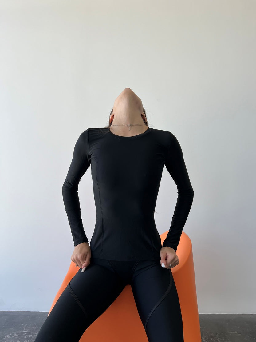 FITRUN Long Sleeve Long "Total Black"