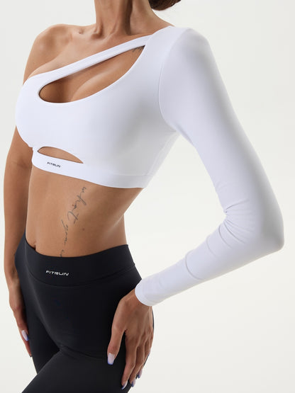 Long Sleeve FITRUN Racy "Total White"
