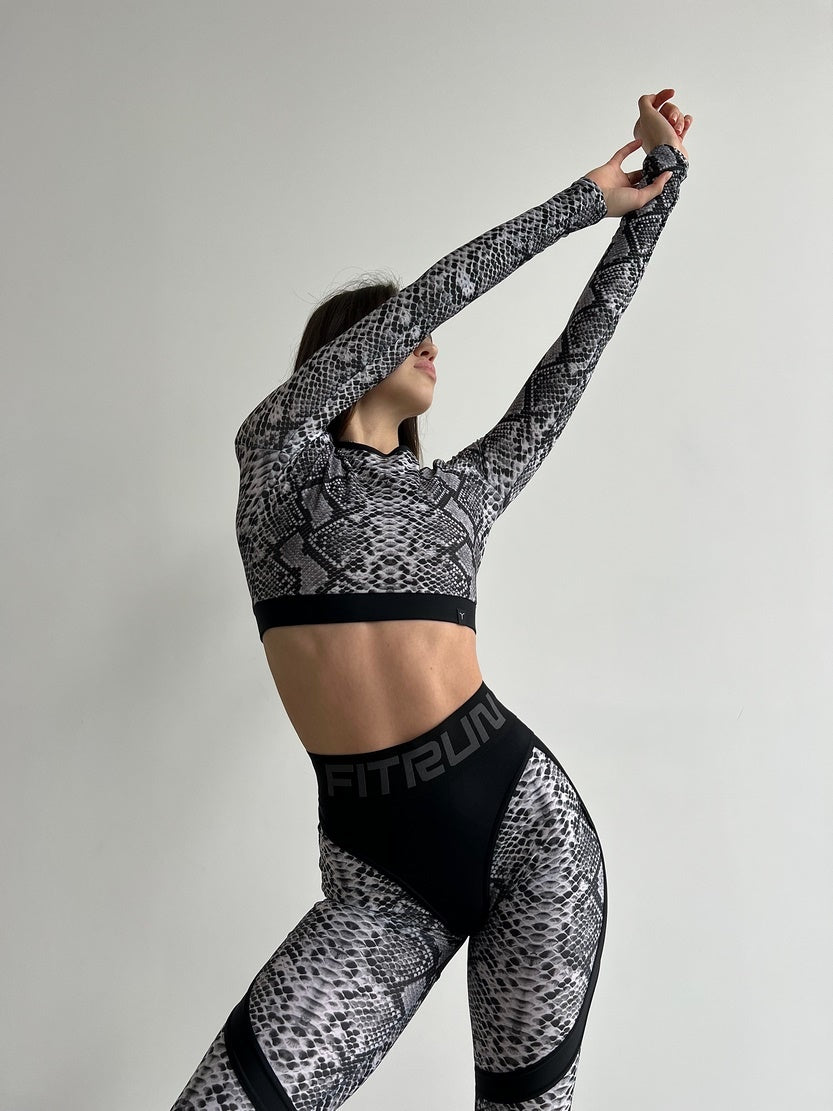 Легінси FITRUN Leggings Super Nuts Push-Up "White Phyton"