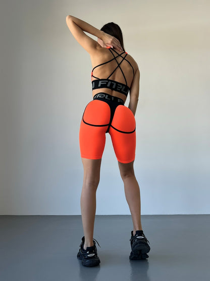 Cycling Short FITRUN Cycling Super Nuts "Orange Relief"