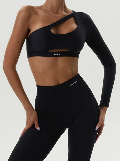 Long Sleeve FITRUN Racy "Total Black"