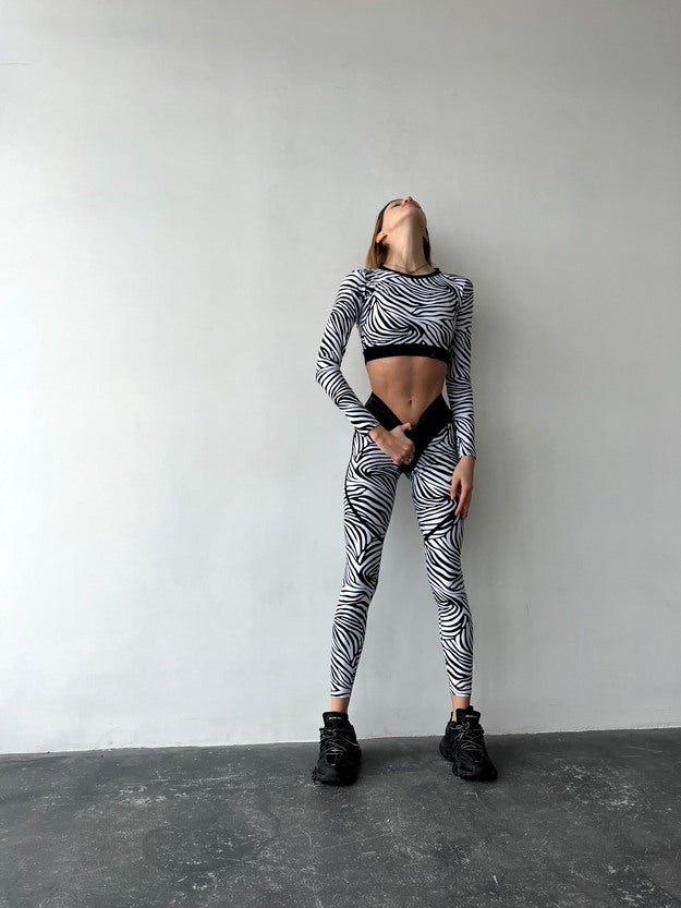 FITRUN Long Sleeve Midi "Zebra"