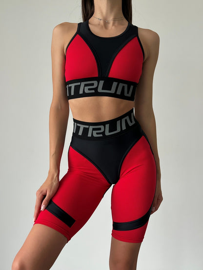 Cycling Short FITRUN Cycling Super Nuts Push-Up "Red Relief"