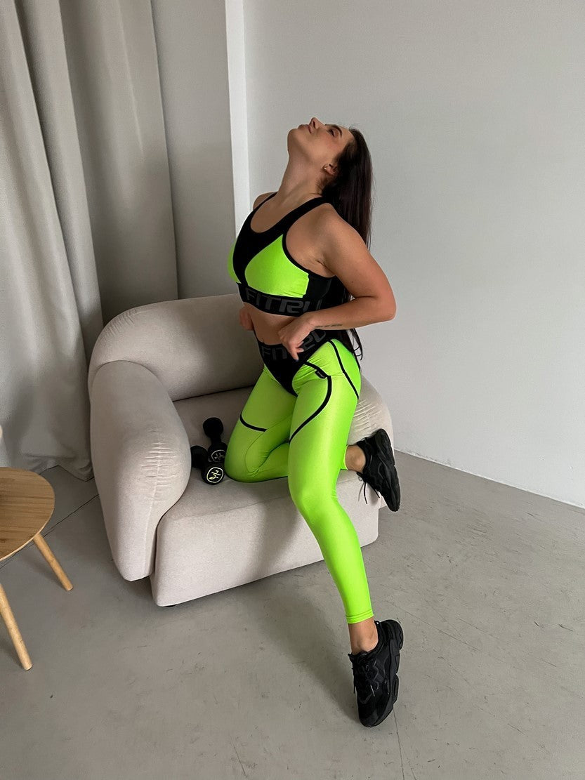 Легінси FITRUN Leggings Super Nuts "Neon Green"