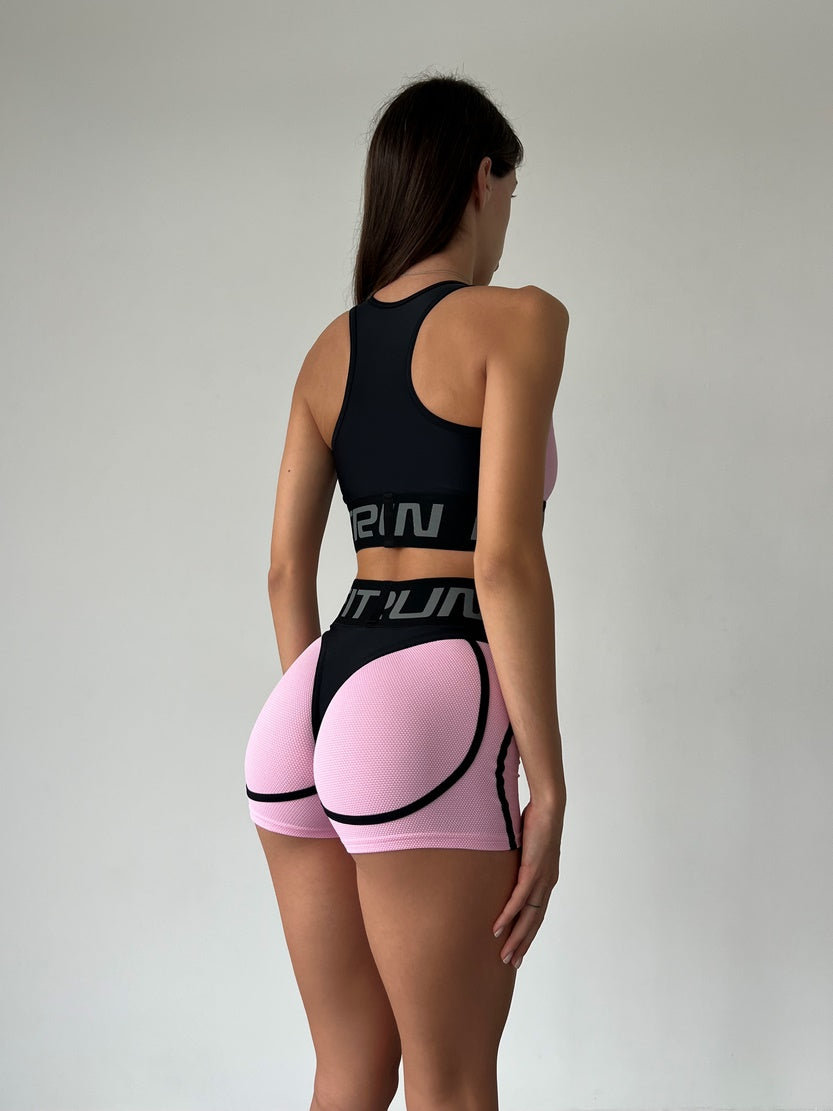 Шорти FITRUN Shorts Super Nuts "Flamingo Relief"