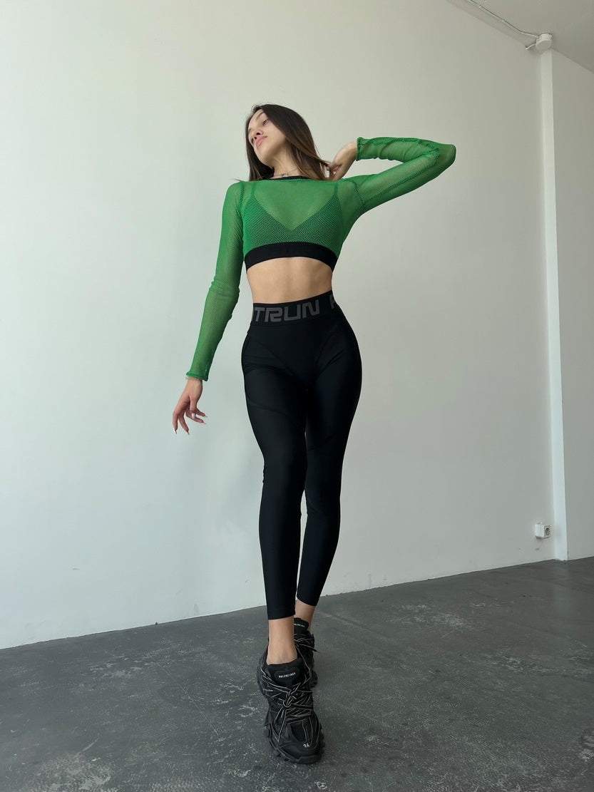 Укорочений рашгард FITRUN Rashguard Midi Mesh "Green"