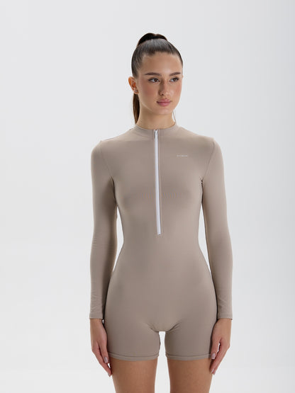 Jumpsuit FITRUN SKIN ZIP Short "Latte NE"