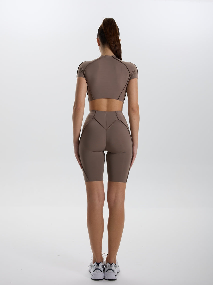 Tricou scurtat Rashguard FITRUN Rashguard-Corset Versa "Sand VE"