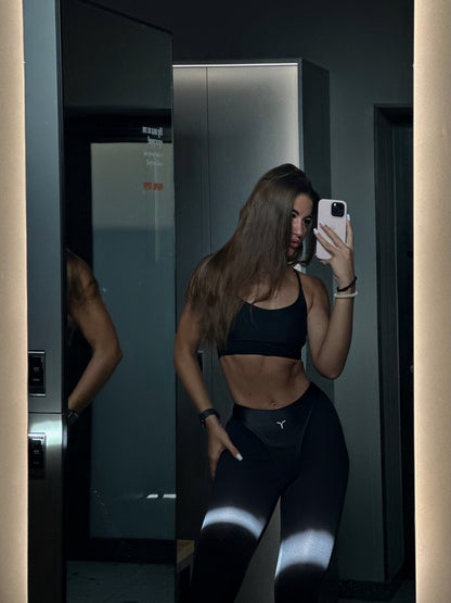 Leggings FITRUN Leggings SLIM "Black Relief"