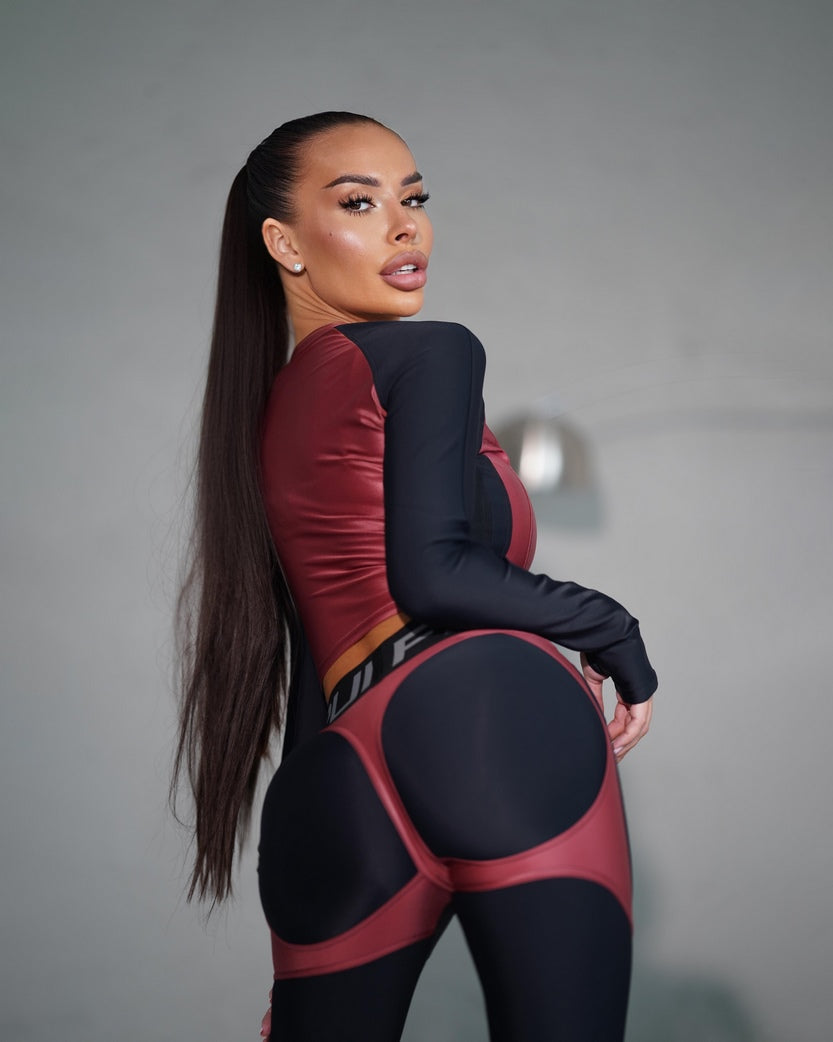 Легінси FITRUN Leggings NICE Push-Up "Wine Blaze"