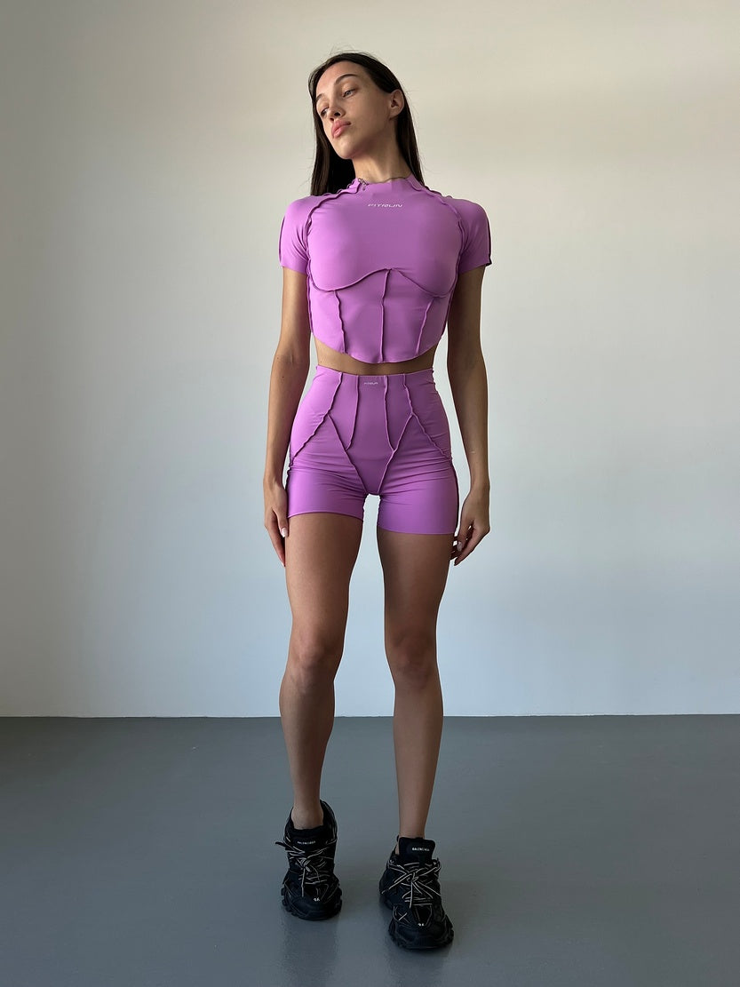 FITRUN T-shirt-Corset Versa "Fuchsia VE"
