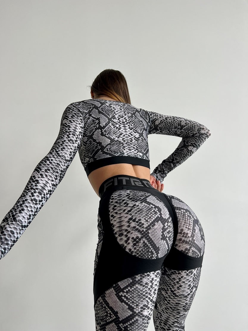 Укорочений рашгард FITRUN Rashguard Midi "White Phyton"