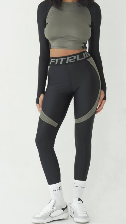 Легінси FITRUN Leggings PowerFul Push-Up "Khaki Blaze"