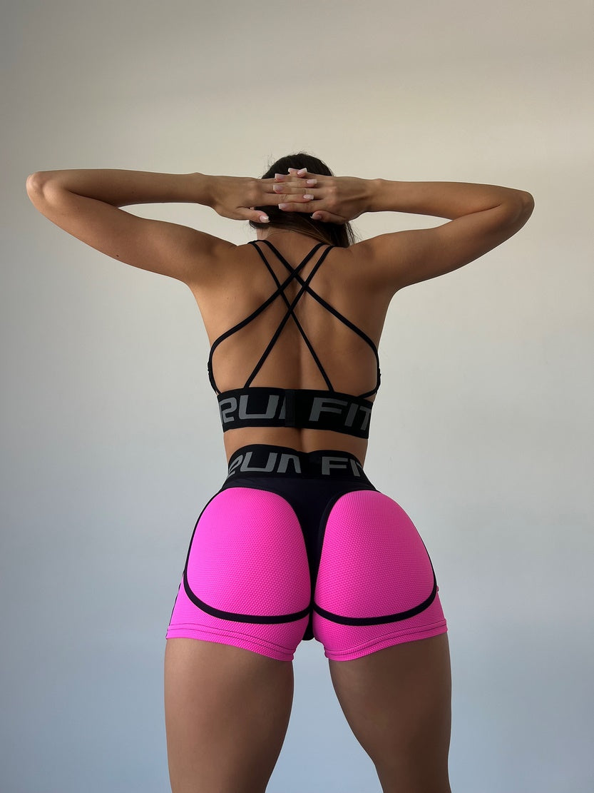 Шорти FITRUN Shorts Super Nuts "Pink Relief"